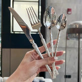 European Luxury Bark Texture Cutlery Set | Yedwo Design